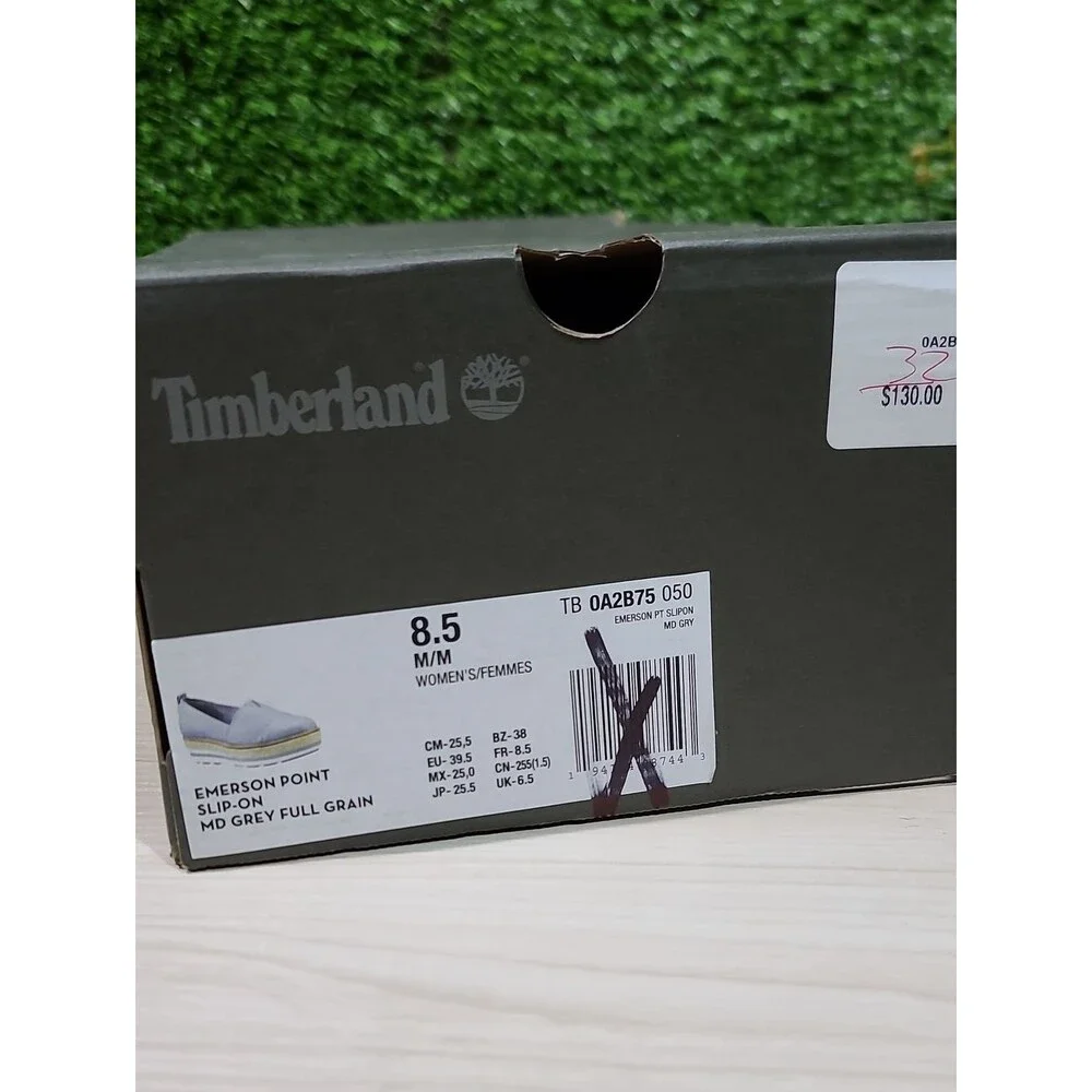 Timberland Emerson Point Slip-On / Medium Grey Full Grain US Women's 8.5 NEW